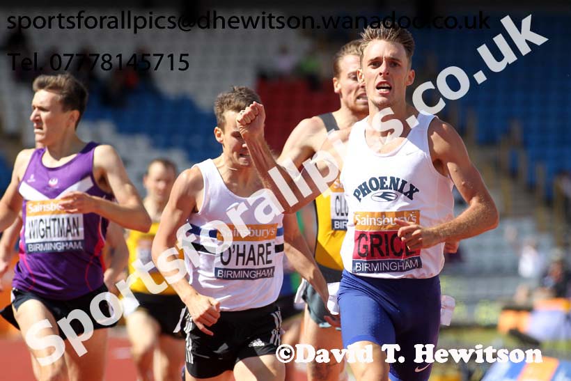 Mens 1500 metres, Sainsbury's British Champs, Alexander Stadium, Birmingham. Photo: David T. Hewitson/Sprts for All Pics